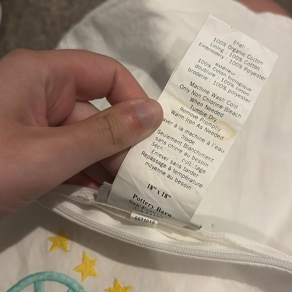 pottery barn | Typography Embroided Pillow Case